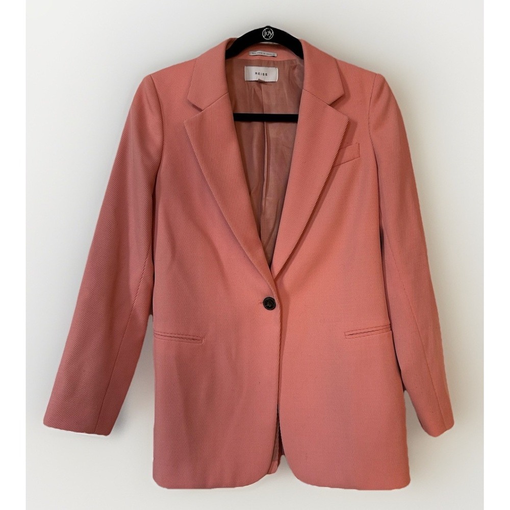 Reiss Rose Pink Single-Button Blazer